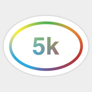 5k Running Race Distance Rainbow Sticker